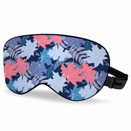 VNWOALU Vnwoalu Maple Leaf Sleep Eye Mask Autumn Leaves Men Women Sleep Mask with Adjustable Strap Eye Cover Eye Shade for Travel, Nap,Meditation