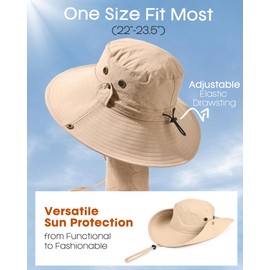 FURTALK Sun Hats for Men Fishing Hat UPF 80+ Foldable Wide Brim Outdoor Hiking Beach Summer Hats Khaki