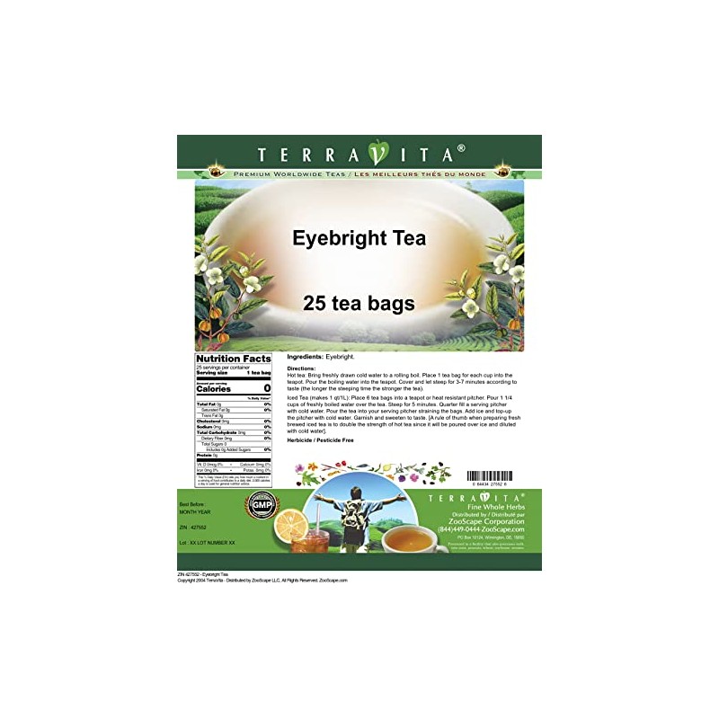Eyebright Tea (25 tea bags, ZIN: 427552)