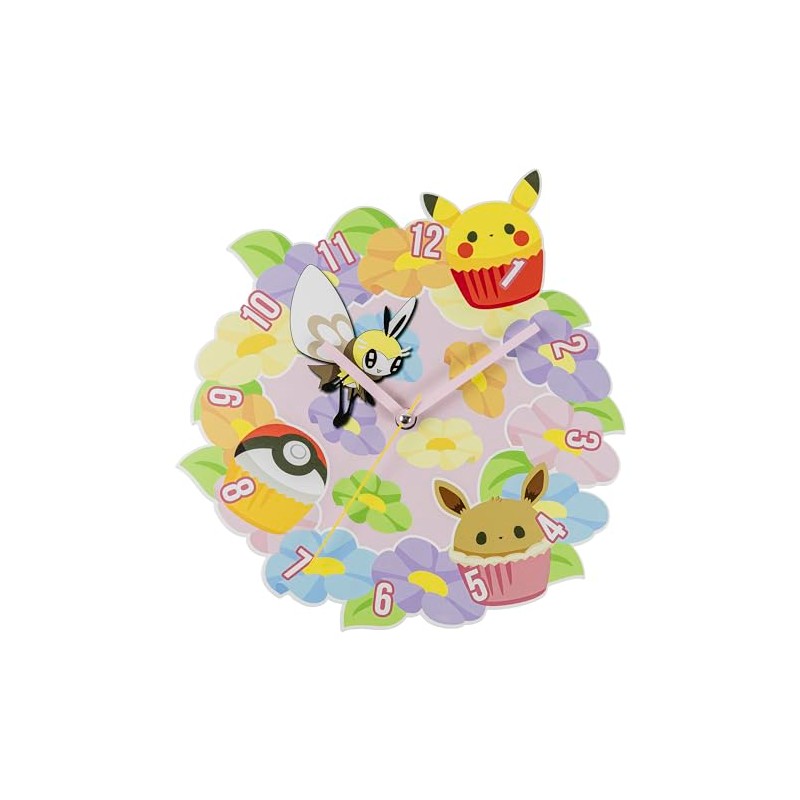 Accutime Pokémon Multicoloured Flower Wall Clock Kids Living Room, Bedroom,