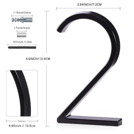 YIPLED 5 Inch House Numbers for Outside, Metal Address Number 2 - Modern Design, Weather-Resistant Black Powder Coated Finish, No Fading (Black)