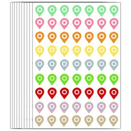 Map Location Position Stickers,Waterproof Removable Sticker,Colored map Location Sticker,Map Pointer Stickers,Indicator Labels,100 Per Pack