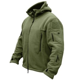 ReFire Gear Men's Warm Military Tactical Sport Fleece Hoodie Jacket (XL, Army Green)