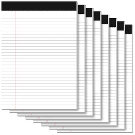 PINJINGPRO Notepads 8.5 x 11 Legal Pads of Paper, 8 Pack Note Pads 8.5 x 11 Lined Paper Wide Ruled, Perforated Legal Pad 8.5 x 11'' Paper Pads with Strong Backer Note Pad for Office, School, Homework