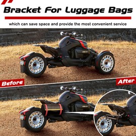 LUXEMOTO Saddlebag Rack Kit for Can-Am Ryker, Black Aluminum Luggage Bag Rack Kit for Can Am Ryker 900 600 Sport & Ryker Rally Edition All Models Accessories, Replacement for #219400856