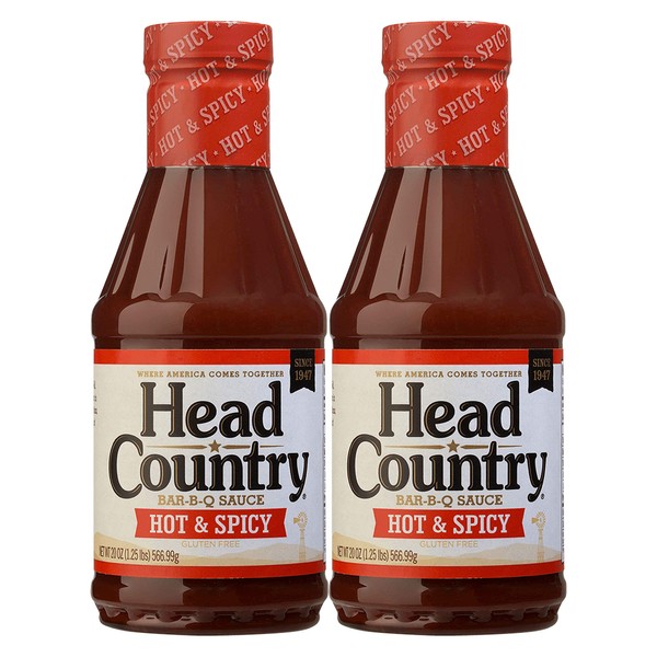 Head Country Bar-B-Q Sauce, Hot & Spicy Flavor, 20oz (pack of 2)