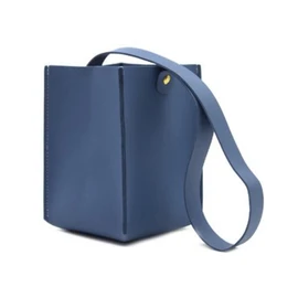 Lunali Cup Holder Faux Leather Cup Sleeve Box Shape Take Out Drink Handbag Convenient Bag Blue (Blue)