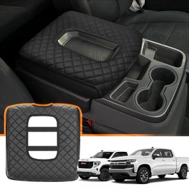 Center Console Cover for Chevy Silverado GMC Sierra Accessories 2019-2024 Protecting Your Center from Harm Only fit for Jump Seat Console Leather Armrest Cover |Preserve your Truck New Appearance|