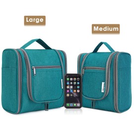 Travel Hanging Toiletry Wash Bag Makeup Cosmetic Organizer for Women (Teal (Large))