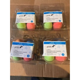 Yoobi Lot Of 4 (4 Packs) 16 Total Eggs YOOBI  Egg Shaped Washable Sidewalk Chalk New