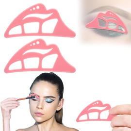 NFAMRZCAR 2PC Eyeshadow Stencil 2025 New 5 in 1 Silicone Eyeshadow Tool,Reusable Eye Makeup Aid Stencils,Eye Makeup Aid, for Make Up Beginners&Women (Pink)