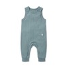 MORI Baby Unisex Romper in Ribbed Blue with Shoulder Snaps