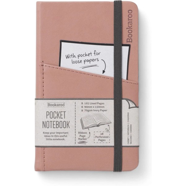 IF Bookaroo A6 'Pocket' Notebook - BLUSH, Hard Cover Notebook