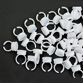YANTAISIYU 100 piezas de anillos de pegamento para pestaas, vasos para tatuajes, soporte de pegamento para pigmentos, para extensiones de pestaas,... 