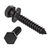 ORTAVA Hexagon Wood Screws (10, Black, M6 x 75)