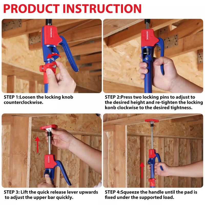 WORKPRO Cabinet Jack Support Pole 154 lbs Capacity for Cabinet