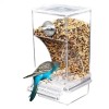 Bird Cage Feeder Parakeet transparent Canary Finch Automatic No Mess