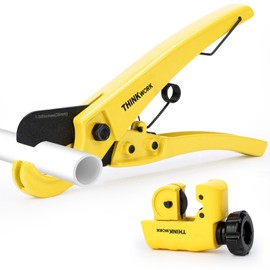 THINKWORK Plastic Pipe Cutter 0-35mm, PVC Pipe Cutter for PEX, PVC, PPR Plastic Hoses and Mini Tube Cutter 3-19mm, Sharp Copper Pipe Cutter for Cutting Copper, Brass, PVC Aluminum Tubes