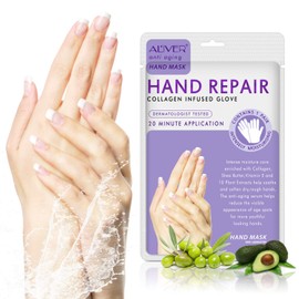 3 Pairs Hands Moisturising Gloves, Hand Skin Repair Renew Mask with Infused Collagen, Serum + Vitamins + Natural Plant Extracts for Dry, Aging, Cracked Hands Intense Skin Nutrition Hand Cream Mask