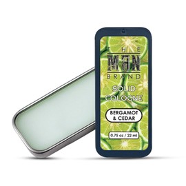 The Man Brand Bergamot and Cedar Solid Cologne, Men's Bergamot Solid Perfume Balm in Vintage Slide Tin (0.75 Ounce)