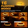 MIRUNNY Amber Strobe Lights with Magnetic Base, 48 LED Wireless