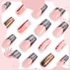 BelleVive 24 Pieces Square Press On Nails, Long False Nails,