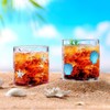 Singhoow 2 Pcs 14 oz Icon Juice Glasses Starfish Seashell