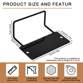 Rzspher Pack of 4 Mattress Holders, Mattress Holders Against Slipping, Mattress Hanger with Double-Sided Tape and Screws for Solid Bed Panels, Tatami Floating Beds, Flush Beds