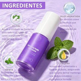 Polvo Morado Blanqueador Dental, Cuida las Encías, Refresca el Aliento