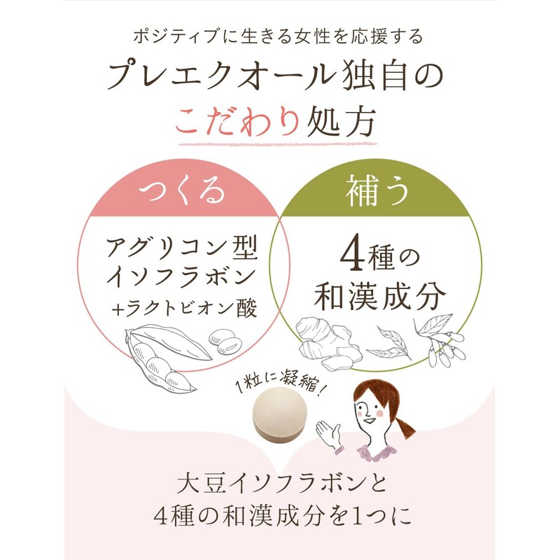 ルミエル プレエクオール サプリメント 大豆イソフラボン 和漢 マルチビタミン 女性のゆらぎ 30日分 (1)