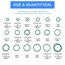 DIANN 270pcs O Ring Kit Rubber 18 Sizes O-Ring Car Auto Vehicle Repair Air Conditioning Compressor Seals Assortment Kit