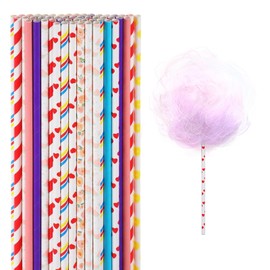 Cotton Candy Cones Random Colorful Cotton Candy Stick– 50-Piece Colorful Paper Cones, 13" Long, Durable & Fun for Candy Making, Parties & Events