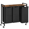 HOOBRO Laundry Sorter 3 Section, Laundry Hamper with Wheels, 3