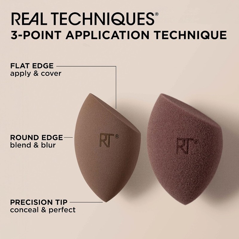 Real Techniques New Nudes Bare Finish Sponge Duo, Beauty Sponges