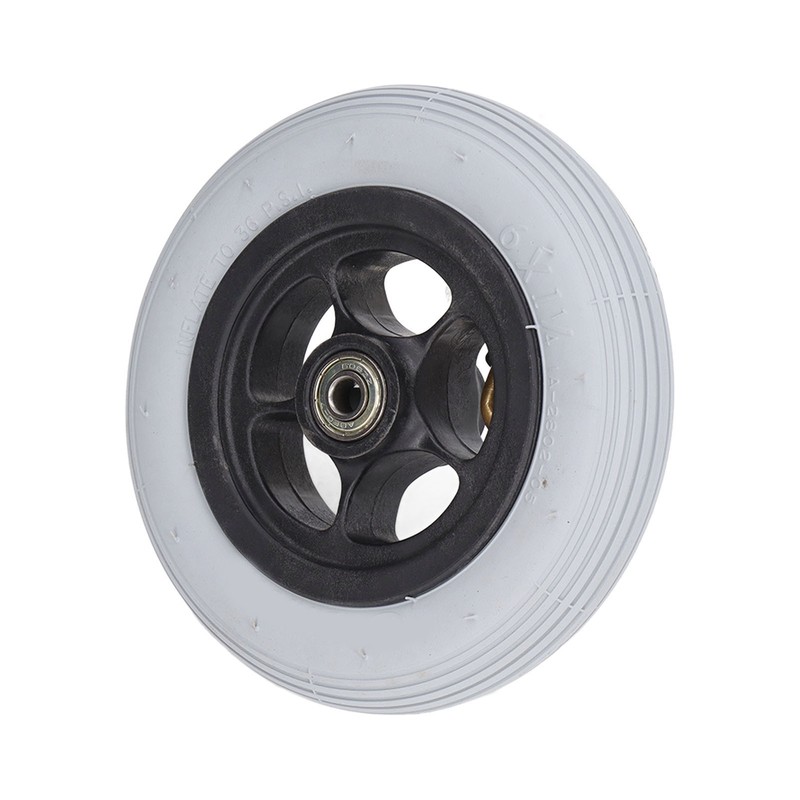 6in Electric Wheelchair Wheel Noiseless Aluminum Alloy Hub Rubber Inflatable