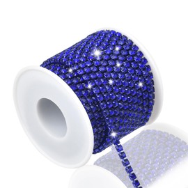 4MM Crystal Rhinestone Close Chain Trim 10 Yards Rhinestone Banding Claw Cup Chain for Sewing Crafts, DIY Decoration, Jewelry, Clothing, Shoes Royal Blue