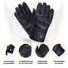 Leatherick Mens Motorcycle Gloves Black Genuine Leather CE Certified Protective