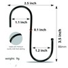 35-Pack S-Shaped Stainless Steel Metal Black Hanger Hooks, Suitable for