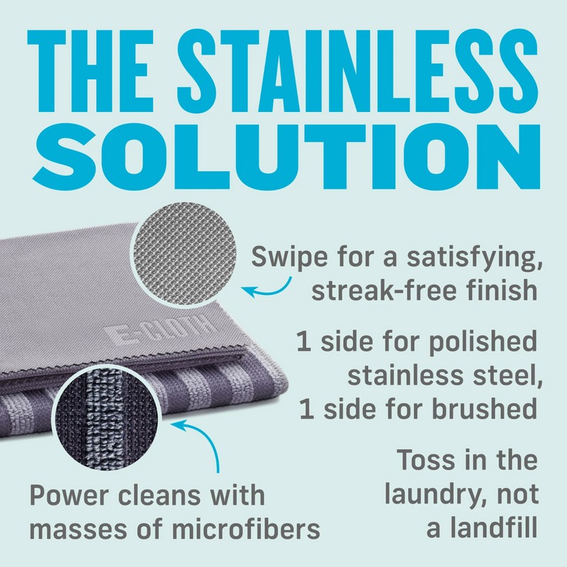 E-CLOTH Stainless Steel Cleaning Kit - 2 cloths