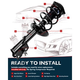 KAX Front Struts Fit for 2008 2009 2010 2011 2012 Rogue, Front Shocks Absorbers Complete Assembly fit for Rogue 2008 2009 2010 2011 2012 Struts Coil Spring 1333283L 1333283R Set of 2 SAA069