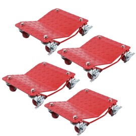 Wheel Dolly Set of 4, 6000LBS Car Moving Dolly, Wheel Dolly Car Tire Stake Set, Heavy-Duty Car Tire Cart Moving Cars, Trucks, Trailers, Motorcycles, and Boats, Red
