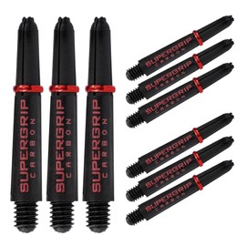 Harrows Supergrip Carbon Red Shafts, Increased Aerodynamic Flow, Dart Shafts, 3 Shafts Per Pack, 3 Packs Included (Total 9 Shafts)... (Midi)