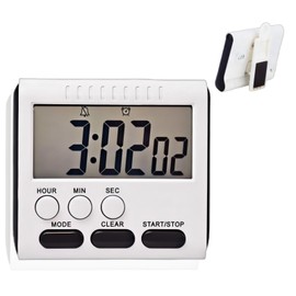 24 Hour Magnetic Timer with Digital Alarm Clock Large Screen, Loud Alarm, Magnetic Back & Hang Hole Kitchen Time with Clip, Fridge Magnet, Stove Timer for Small Spaces Hr Seconds Click Function Black