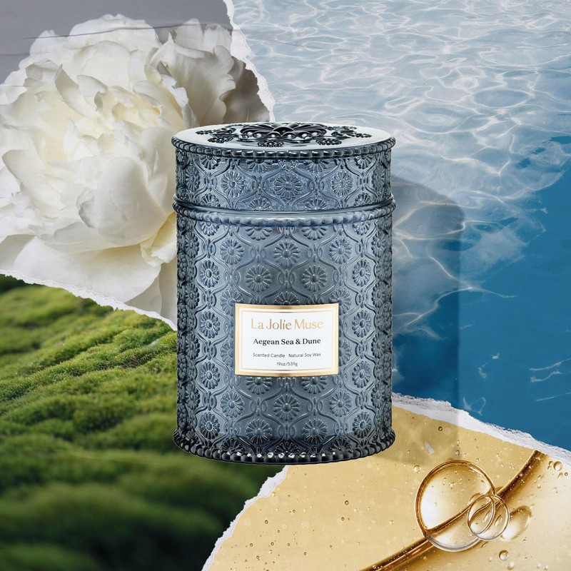 LA JOLIE MUSE Summer Marine Scented Candle, 19 Oz, Ocean