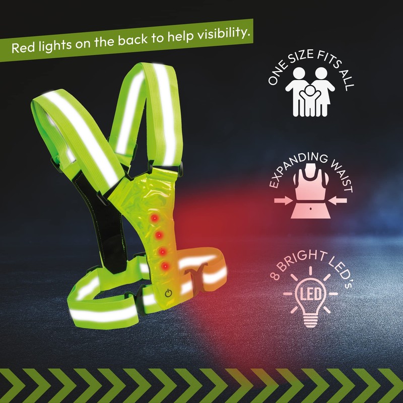 iN Running Vest | High Visibility Reflective Vest | LED