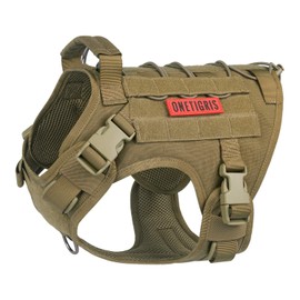 Tactical Dog Harness Vest with Handle, Military Dog Harness for Large Medium Dogs,No-Pull Service Dog Vest with Hook & Loop Panels,Adjustable Dog Vest Harness for Walking Hiking Training