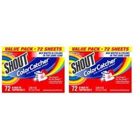 Shout Color Catcher Sheets for Laundry, Maintains Clothes Original Colors, 72 Count (Тwo Рack)