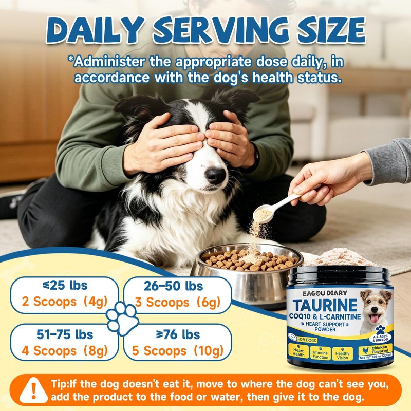 Taurine for Dog Taurine Powder, Heart Cardiac Vision Energy Hip