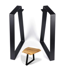 Osring 16 Inch Trapezoid Table Legs 2pcs, Solid Steel Furniture Leg for Coffee Table, TV Stand and Outside Bench, Black