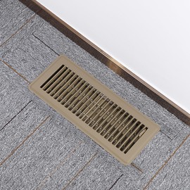 Sumnacon Pack of 6 Floor Vent Covers Metal Floor Register 4 x 12 Inch Heavy Duty Floor Vents with Adjustable Air Supply Lever, Walkable Brown Vent Covers for Home Floor